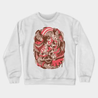 Abstract Wave of Thoughts No 2 - Pink and Tan Crewneck Sweatshirt